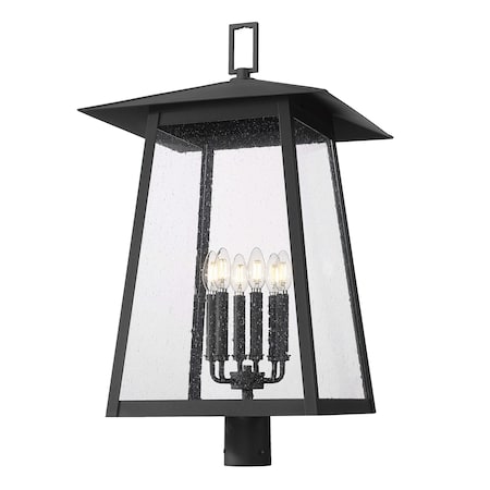 Z-Lite Rainer 6 Light Outdoor Post Mount Fixture, 17.5in. W x 31.5in. H, Black 5015PHXXLR-BK